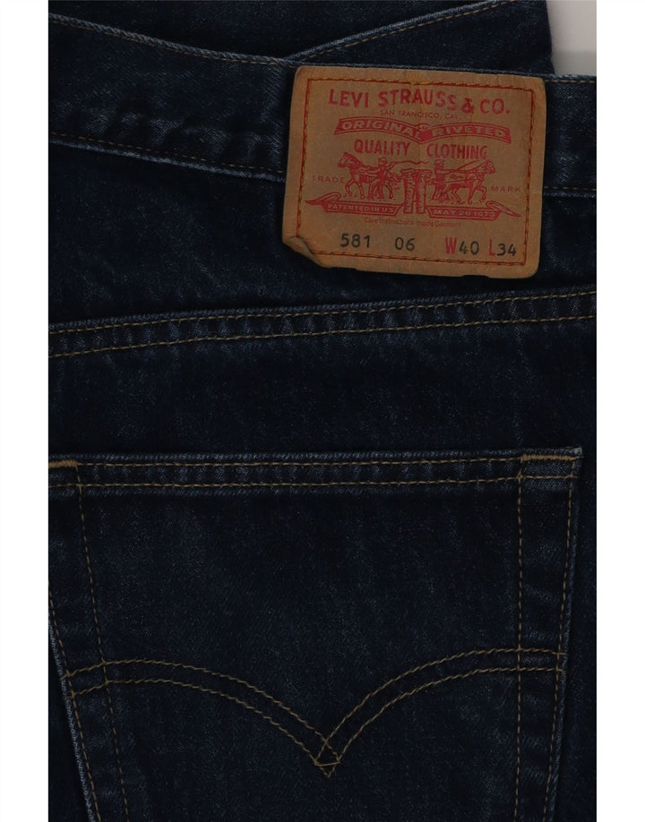Levi's Mens 581 Straight Jeans W40 L29 Navy Blue Cotton
