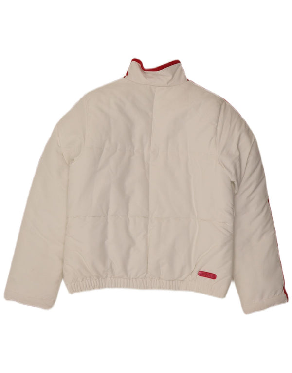Adidas Womens Graphic Padded Jacket UK 16 Large White Polyester