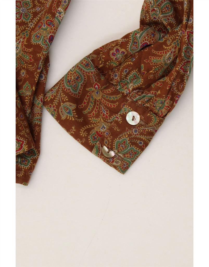 VINTAGE Womens Shirt UK 16 Large Brown Paisley Cotton Vintage Vintage and Second-Hand Vintage from Messina Hembry 