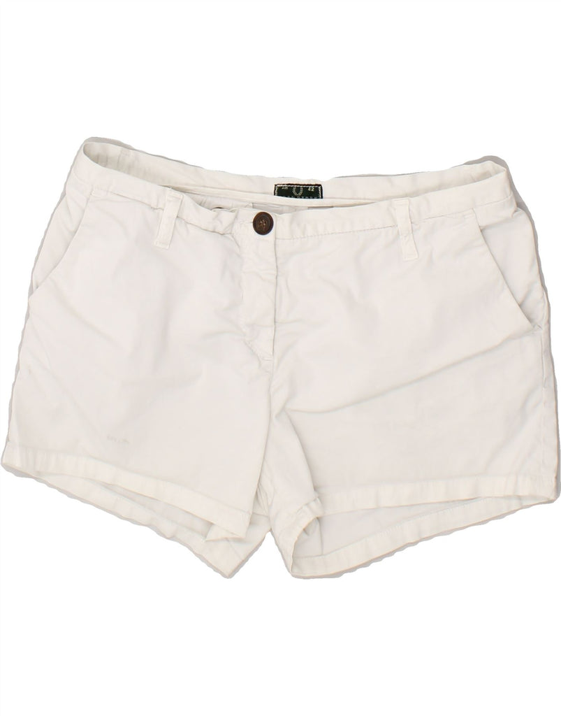 FRED PERRY Womens Hot Pants IT 42 Medium W30  White Cotton | Vintage Fred Perry | Thrift | Second-Hand Fred Perry | Used Clothing | Messina Hembry 