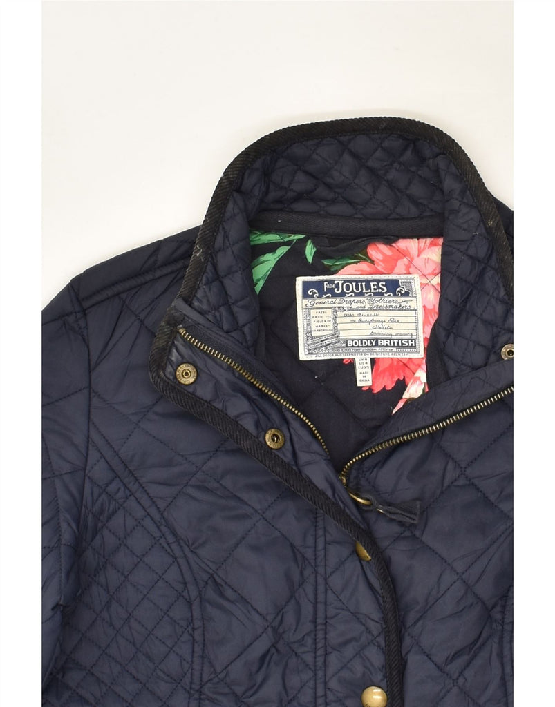 JOULES Womens Quilted Jacket UK 8 Small Navy Blue Polyamide | Vintage Joules | Thrift | Second-Hand Joules | Used Clothing | Messina Hembry 