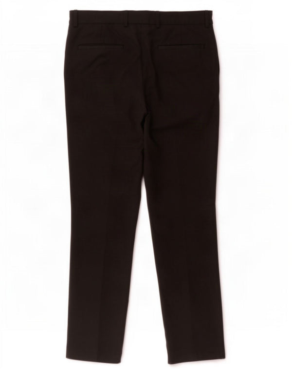 Marks & Spencer Mens Straight Suit Trousers W32 L31 Black Polyester