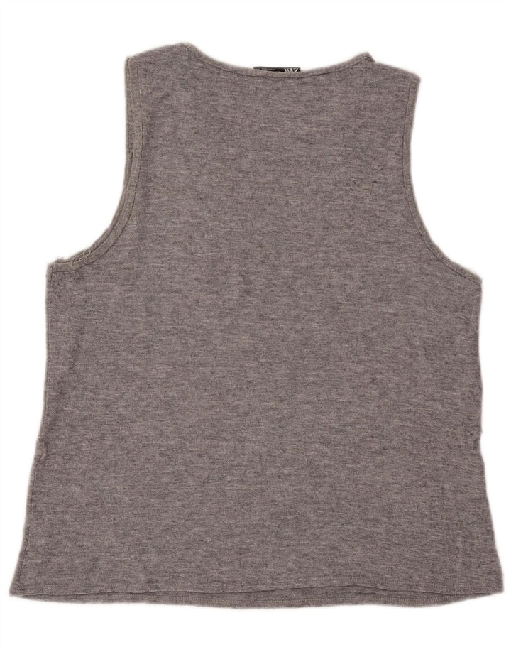 Zara Womens Vest Top UK 16 Large Grey Fair Isle