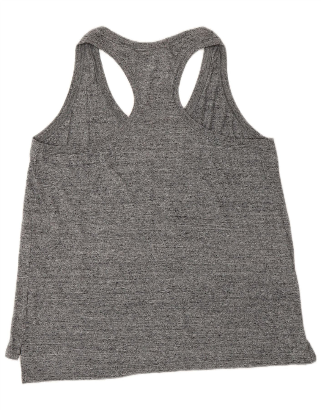 NIKE Womens Vest Top UK 14 Large Grey Flecked Cotton