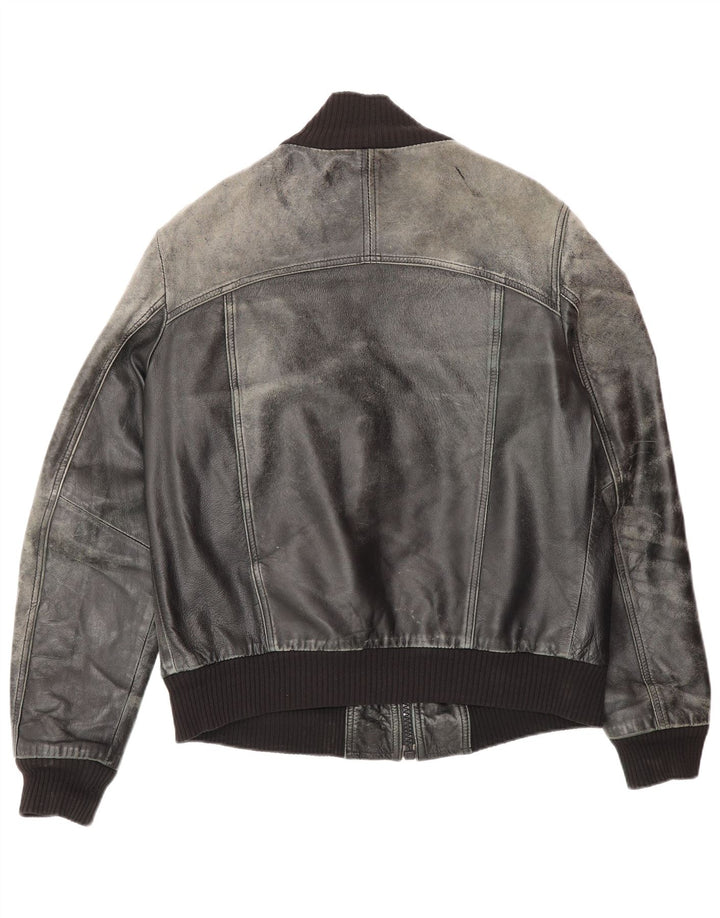 Vintage Mens Leather Jacket UK 38 Medium Black Leather