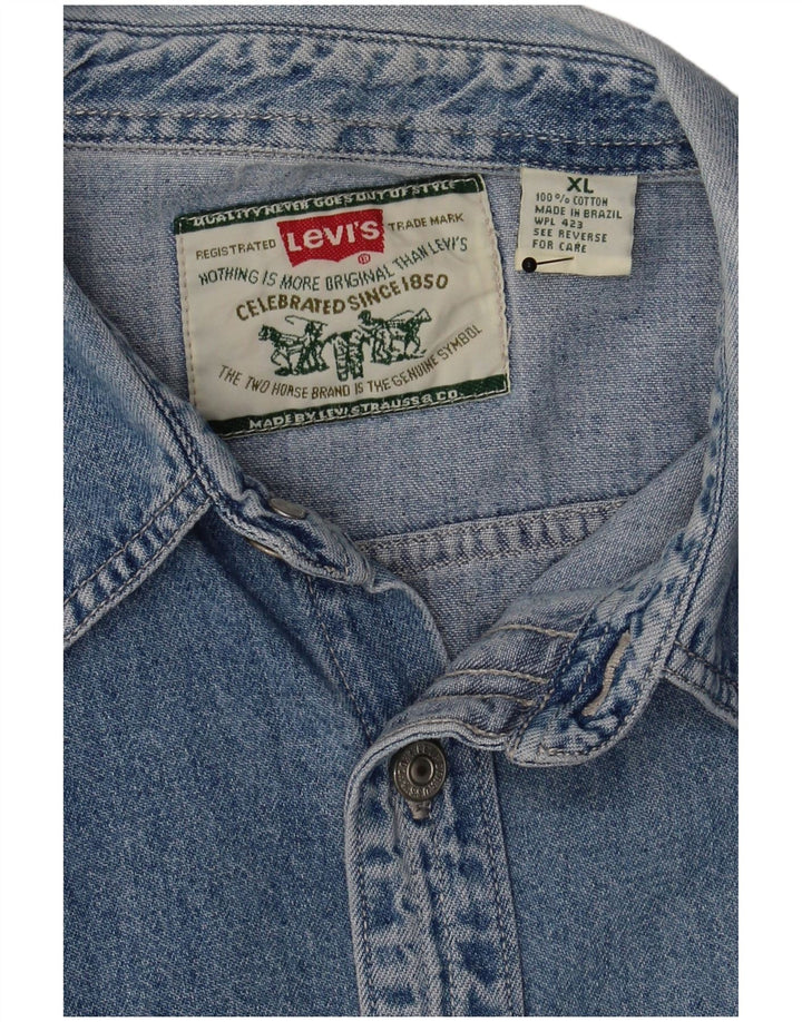 Levi's Mens Denim Shirt XL Blue Cotton