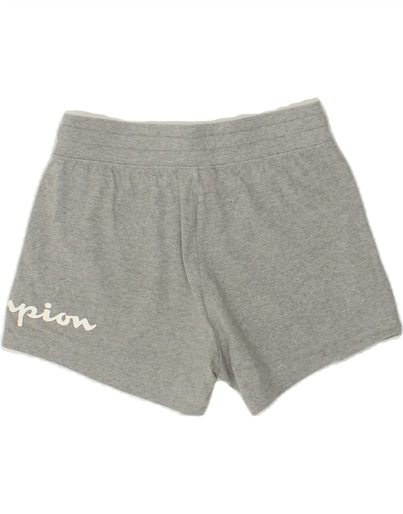 CHAMPION Womens Graphic Sport Shorts UK 4 XS Grey Cotton | Vintage Champion | Thrift | Second-Hand Champion | Used Clothing | Messina Hembry 