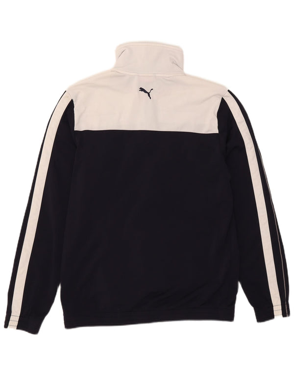 Puma Mens Tracksuit Top Jacket Medium Navy Blue Colourblock Polyester