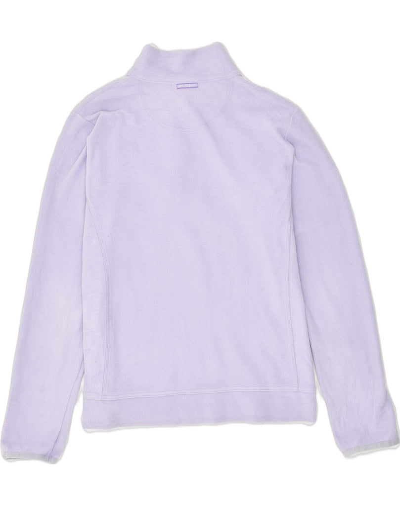 CHAMPION Womens Zip Neck Fleece Jumper UK 14 Large Purple Polyester | Vintage Champion | Thrift | Second-Hand Champion | Used Clothing | Messina Hembry 