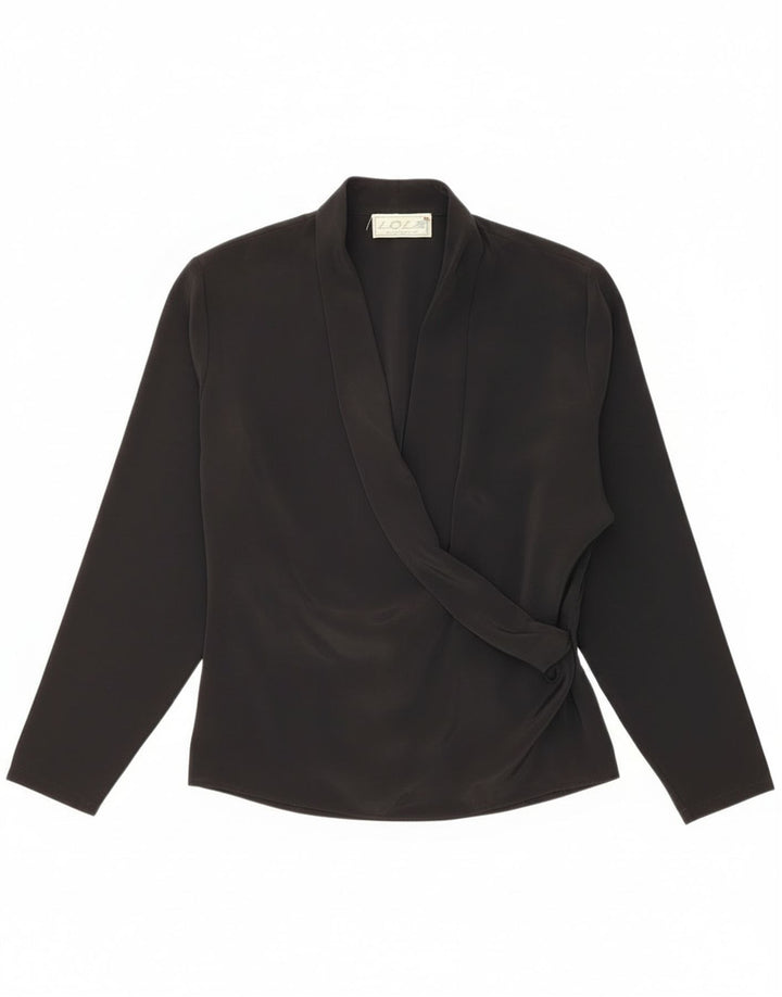 LOLA Womens Long Sleeve Blouse Top UK 12 Medium  Black