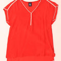 Marina Yachting Womens Oversized Blouse Top UK 6 XS Red Silk