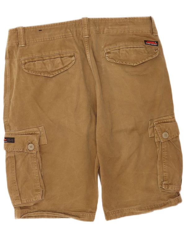 Superdry Mens Cargo Shorts W34 Large Beige Cotton