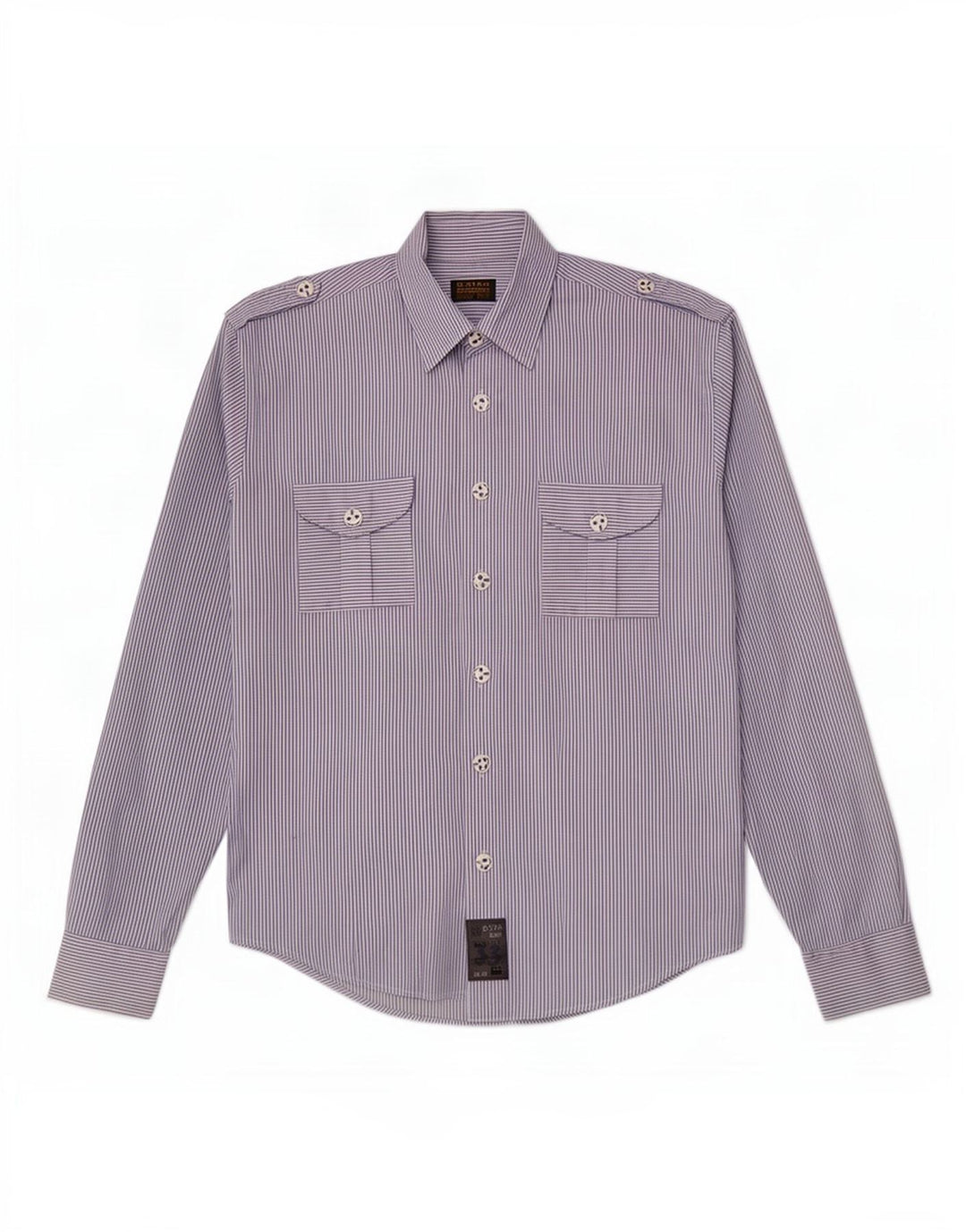 G-Star Mens Military Shirt Medium Blue Pinstripe Cotton