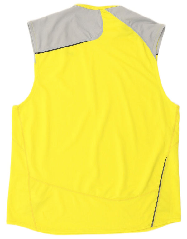 Nike Mens Vest Top UK 45/47 XL Yellow Colourblock Polyester