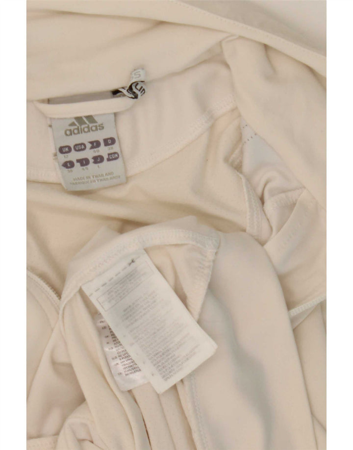 Adidas Womens Tracksuit Top Jacket UK 12 Medium White Polyester