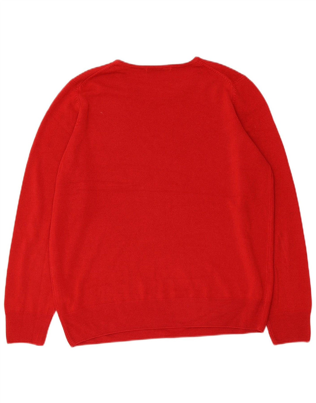 Marks & Spencer Womens Crew Neck Jumper Sweater UK 14 Medium Red Acrylic