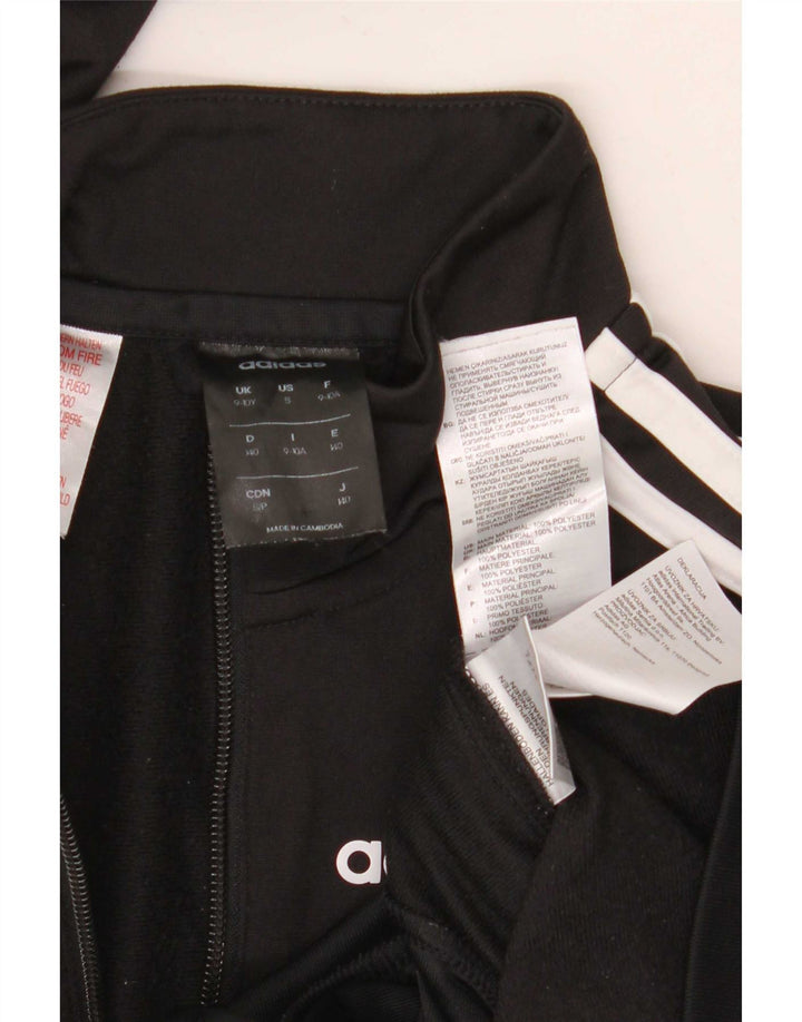 Adidas Boys Climalite Tracksuit Top Jacket 9-10 Years Black Polyester