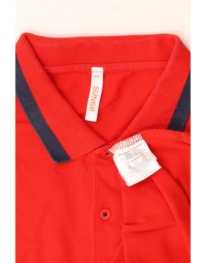 Sun68 Mens Polo Shirt 3XL Red Cotton