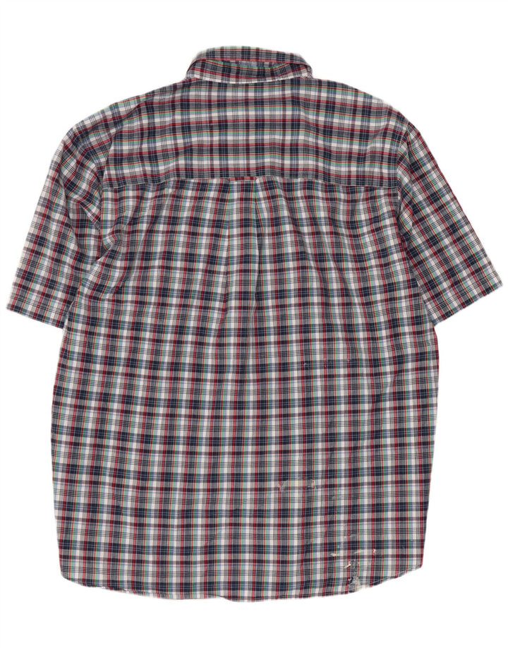 Chaps Mens Easy Care Short Sleeve Shirt 2XL Multicoloured Check Cotton