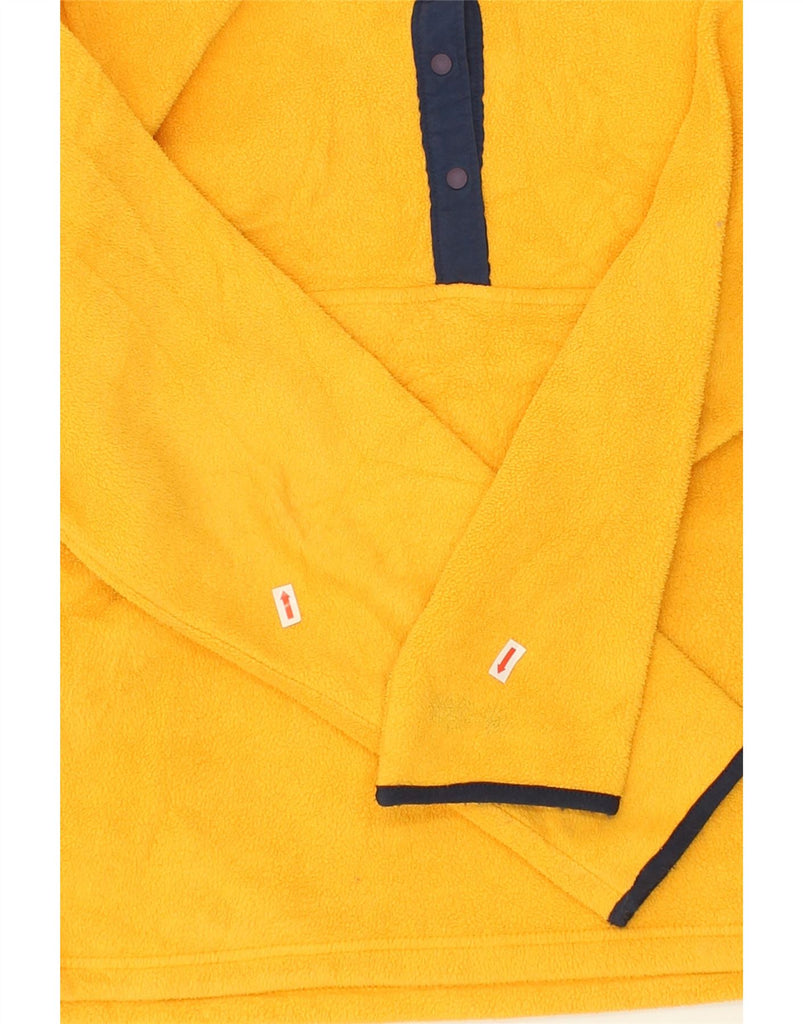 L.L.BEAN Womens Button Neck Fleece Jumper UK 14 Medium Yellow Polyester | Vintage L.L.Bean | Thrift | Second-Hand L.L.Bean | Used Clothing | Messina Hembry 