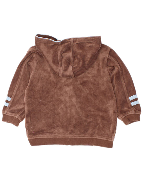 Puma Baby Boys Velour Zip Hoodie Sweater 18-24 Months Brown Colourblock