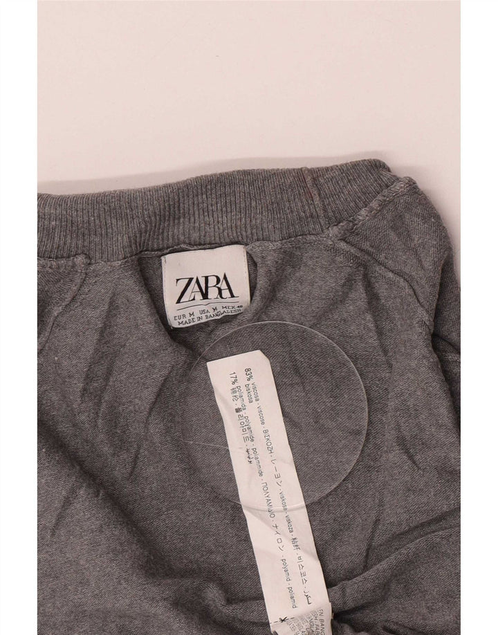 Zara Mens Roll Neck Jumper Sweater Medium Grey Viscose