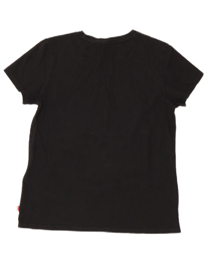 Levi's Womens Graphic T-Shirt Top UK 10 Small Black Cotton