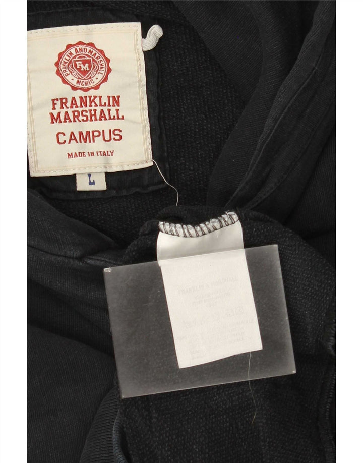 Franklin Marshall Mens Hoodie Jumper Large Black Cotton