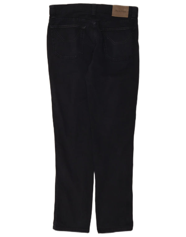 Jeckerson Womens Slim Fit Casual Trousers W30 L28 Navy Blue Cotton