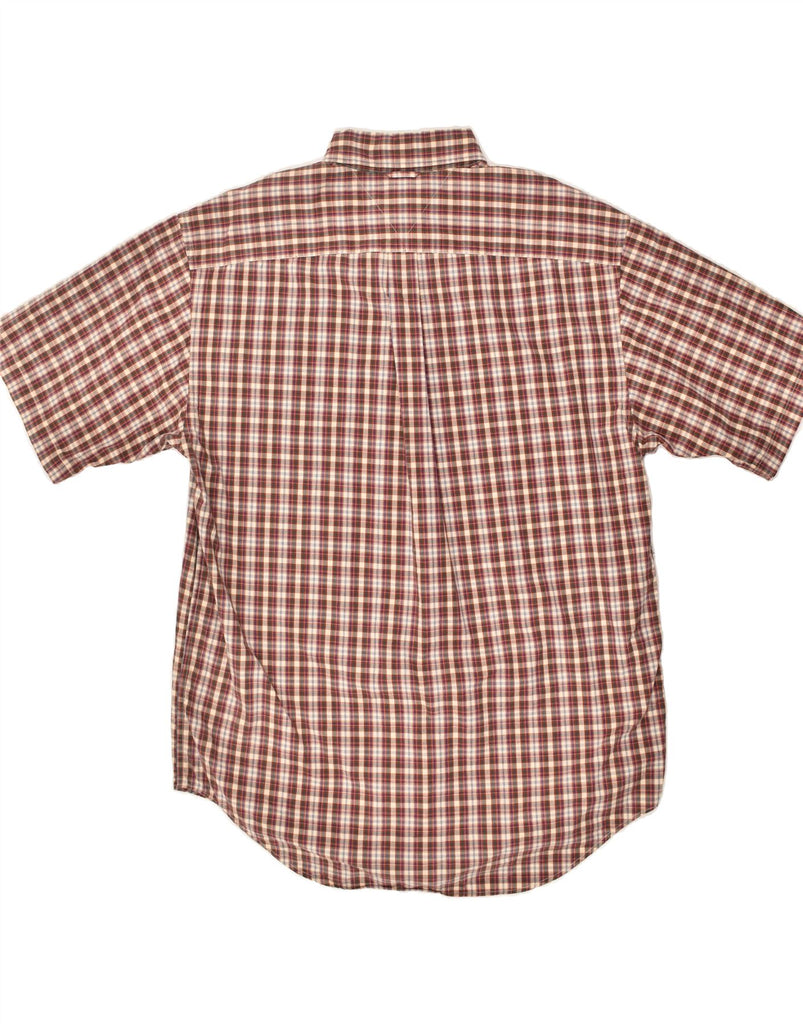 TOMMY HILFIGER Mens Short Sleeve Shirt Large Brown Check Cotton | Vintage Tommy Hilfiger | Thrift | Second-Hand Tommy Hilfiger | Used Clothing | Messina Hembry 