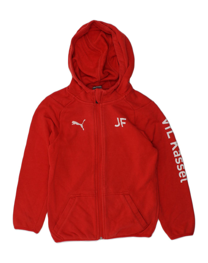 PUMA Girls Graphic Zip Hoodie Sweater 7-8 Years Red Cotton | Vintage Puma | Thrift | Second-Hand Puma | Used Clothing | Messina Hembry 