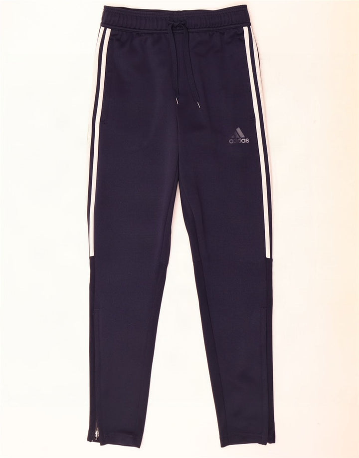 Adidas Mens Aeroready Tracksuit Trousers Small Navy Blue Polyester
