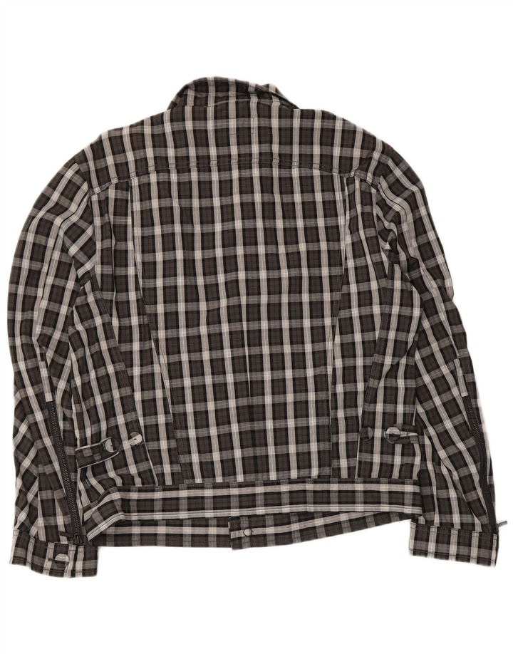 Vintage Womens Bomber Jacket UK 20 2XL Grey Check Polyamide