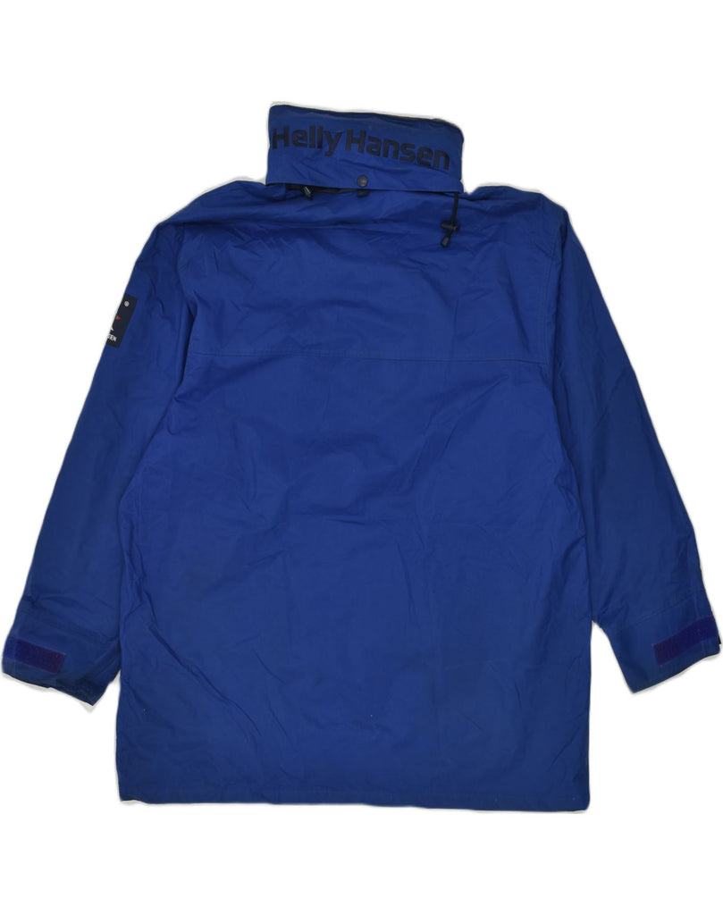 HELLY HANSEN Mens Hooded Rain Jacket UK 38 Medium Blue Polyamide | Vintage Helly Hansen | Thrift | Second-Hand Helly Hansen | Used Clothing | Messina Hembry 