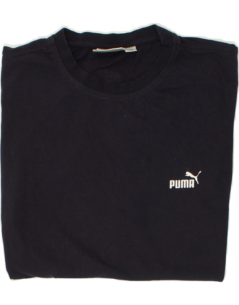 PUMA Mens T-Shirt Top XL Navy Blue | Vintage Puma | Thrift | Second-Hand Puma | Used Clothing | Messina Hembry 