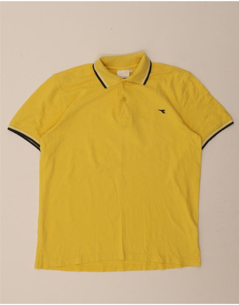 DIADORA Mens Polo Shirt Medium Yellow Cotton Vintage Diadora and Second-Hand Diadora from Messina Hembry 