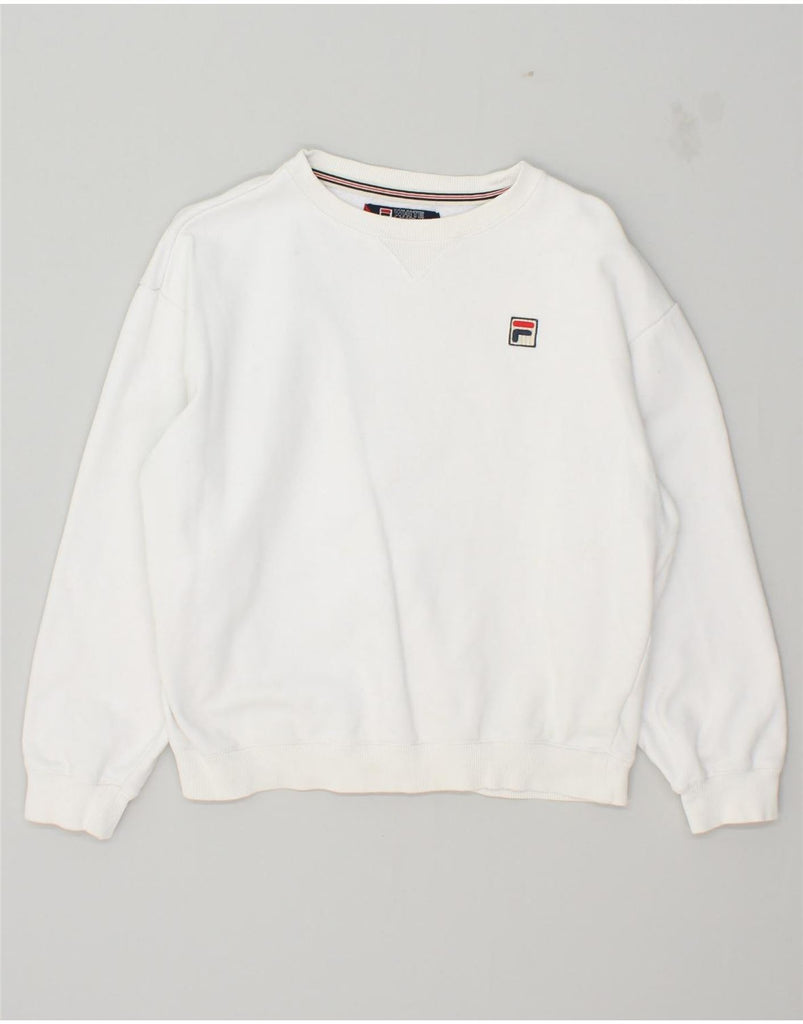 FILA Womens Sweatshirt Jumper UK 6 XS White | Vintage Fila | Thrift | Second-Hand Fila | Used Clothing | Messina Hembry 