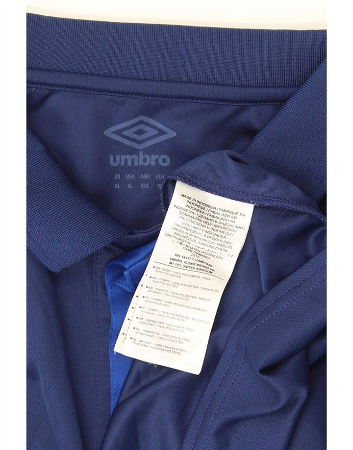 Umbro Mens Polo Shirt XL Navy Blue Polyester