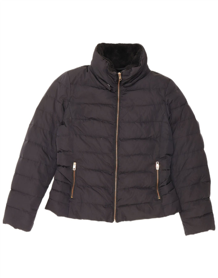 Zara Womens Padded Jacket UK 14 Large Navy Blue