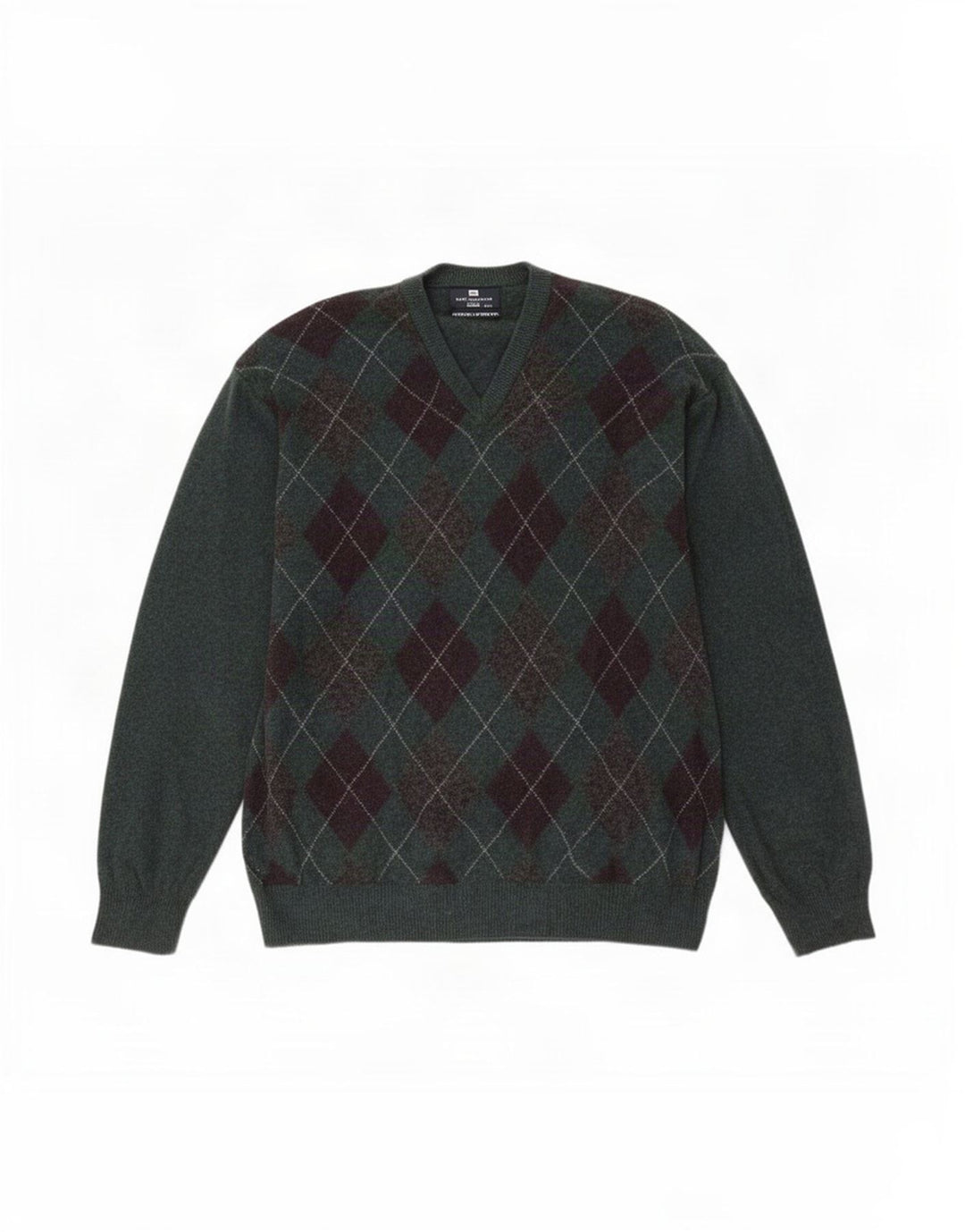 Marks & Spencer Mens Blue Harbour V-Neck Jumper Sweater 2XL Green