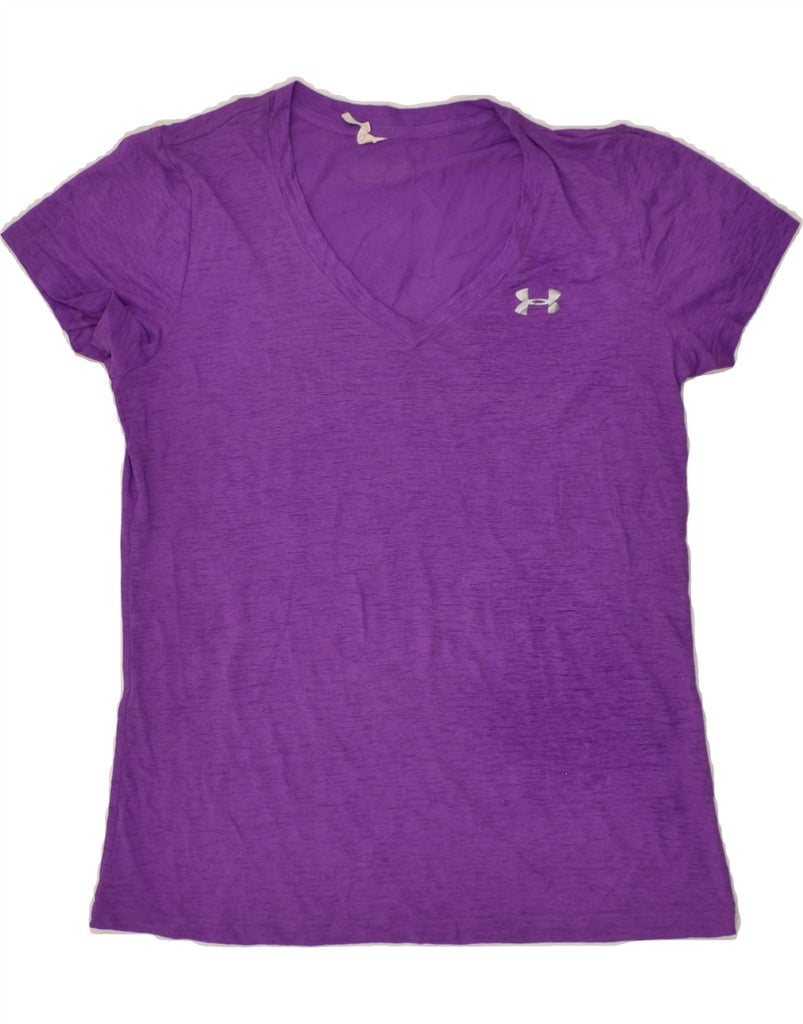 UNDER ARMOUR Womens T-Shirt Top UK 12 Medium Purple | Vintage Under Armour | Thrift | Second-Hand Under Armour | Used Clothing | Messina Hembry 