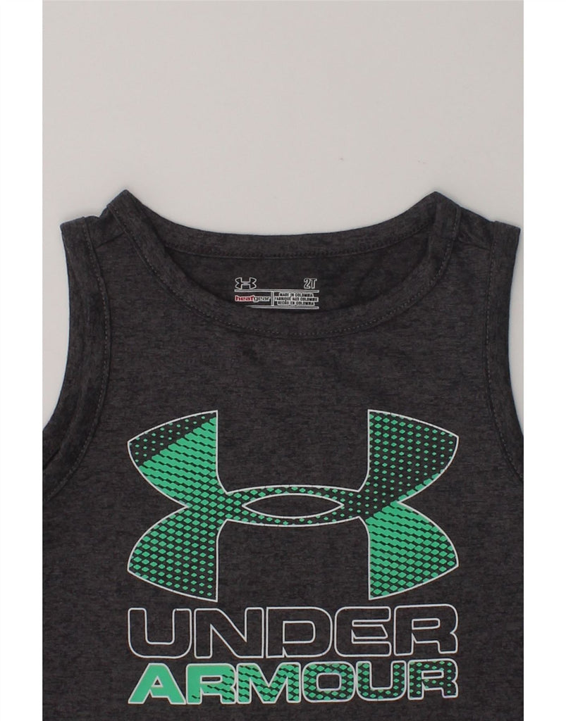 UNDER ARMOUR Baby Boys Heat Gear Graphic Vest Top 18-24 Months Grey | Vintage Under Armour | Thrift | Second-Hand Under Armour | Used Clothing | Messina Hembry 