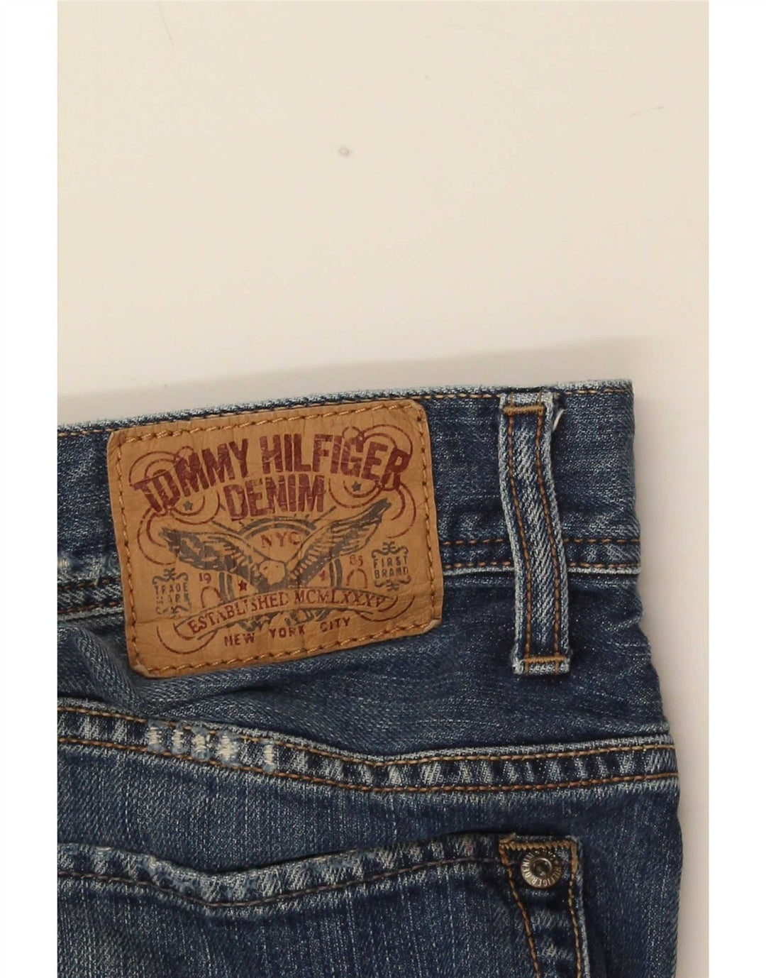 Tommy Hilfiger Mens Ryder Zip Regular Straight Jeans W36 L32 Blue