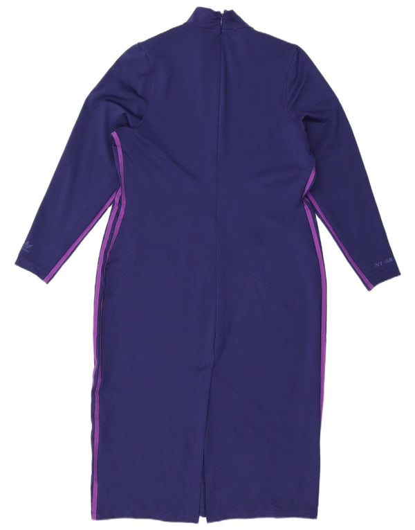 ADIDAS Womens Ivy Park Long Sleeve Maxi Dress UK 24/26 2XL Navy Blue