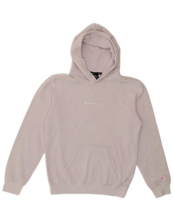 Champion Womens Graphic Oversized Hoodie Jumper UK 6 XS Purple Cotton