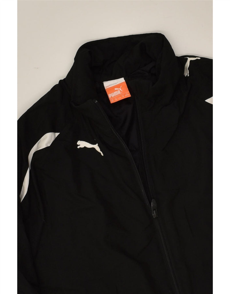 PUMA Girls Graphic Tracksuit Top Jacket 9-10 Years Black Polyester | Vintage Puma | Thrift | Second-Hand Puma | Used Clothing | Messina Hembry 