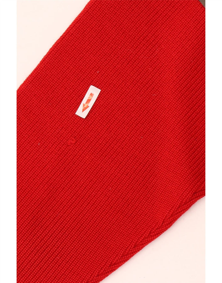 Vintage Mens Crew Neck Jumper Sweater Medium Red Virgin Wool