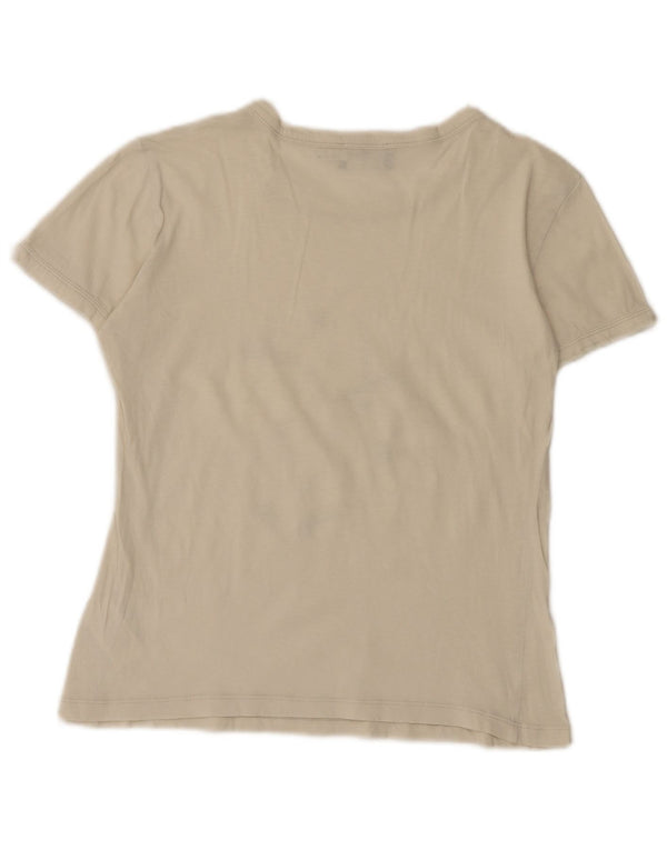 Emporio Armani Womens Graphic T-Shirt Top IT 44 Medium Off White Cotton