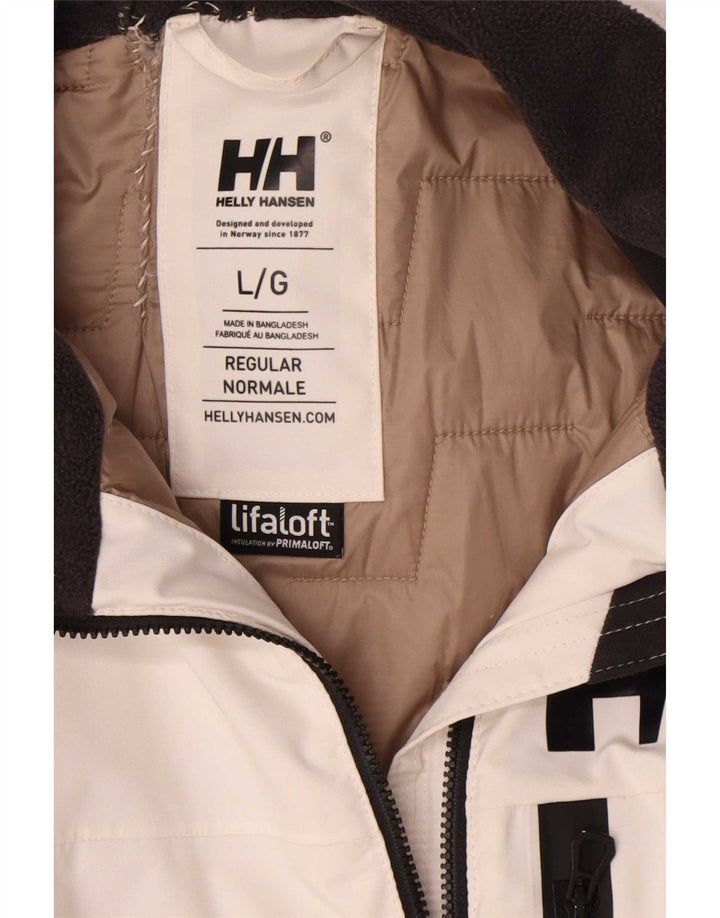 Helly Hansen Mens Graphic Windbreaker Jacket UK 40 Large White Polyester