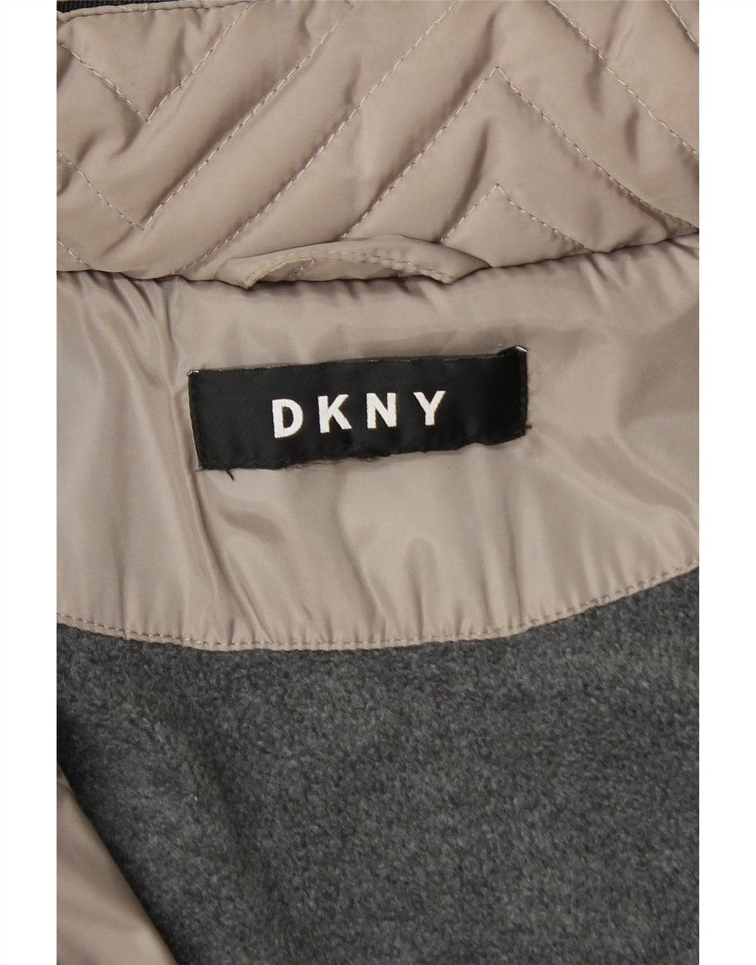 Dkny Womens Quilted Overcoat UK 16 Large Grey
